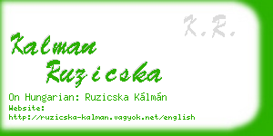 kalman ruzicska business card