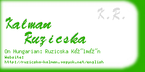 kalman ruzicska business card
